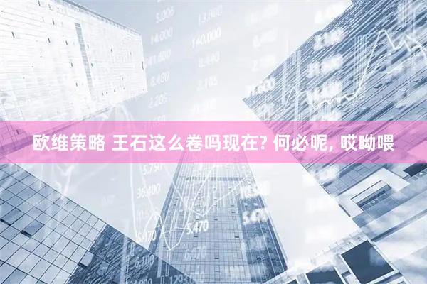 欧维策略 王石这么卷吗现在? 何必呢, 哎呦喂